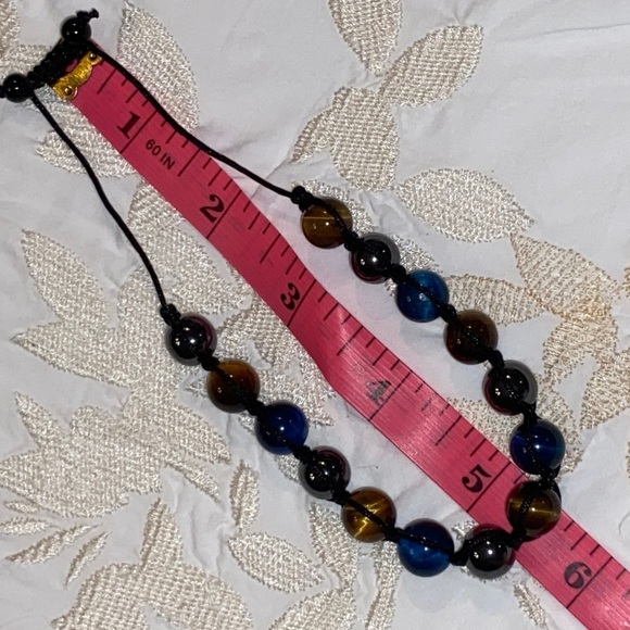 NWT Polished Natural Tourmaline Adjustable Unisex Bracelet- 10”Largest 6”Smllest - Picture 14 of 16